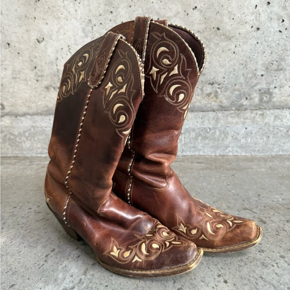 Durango Brown Leather Cowgirl Boots | Western | Size 9 - Picture 5 of 5